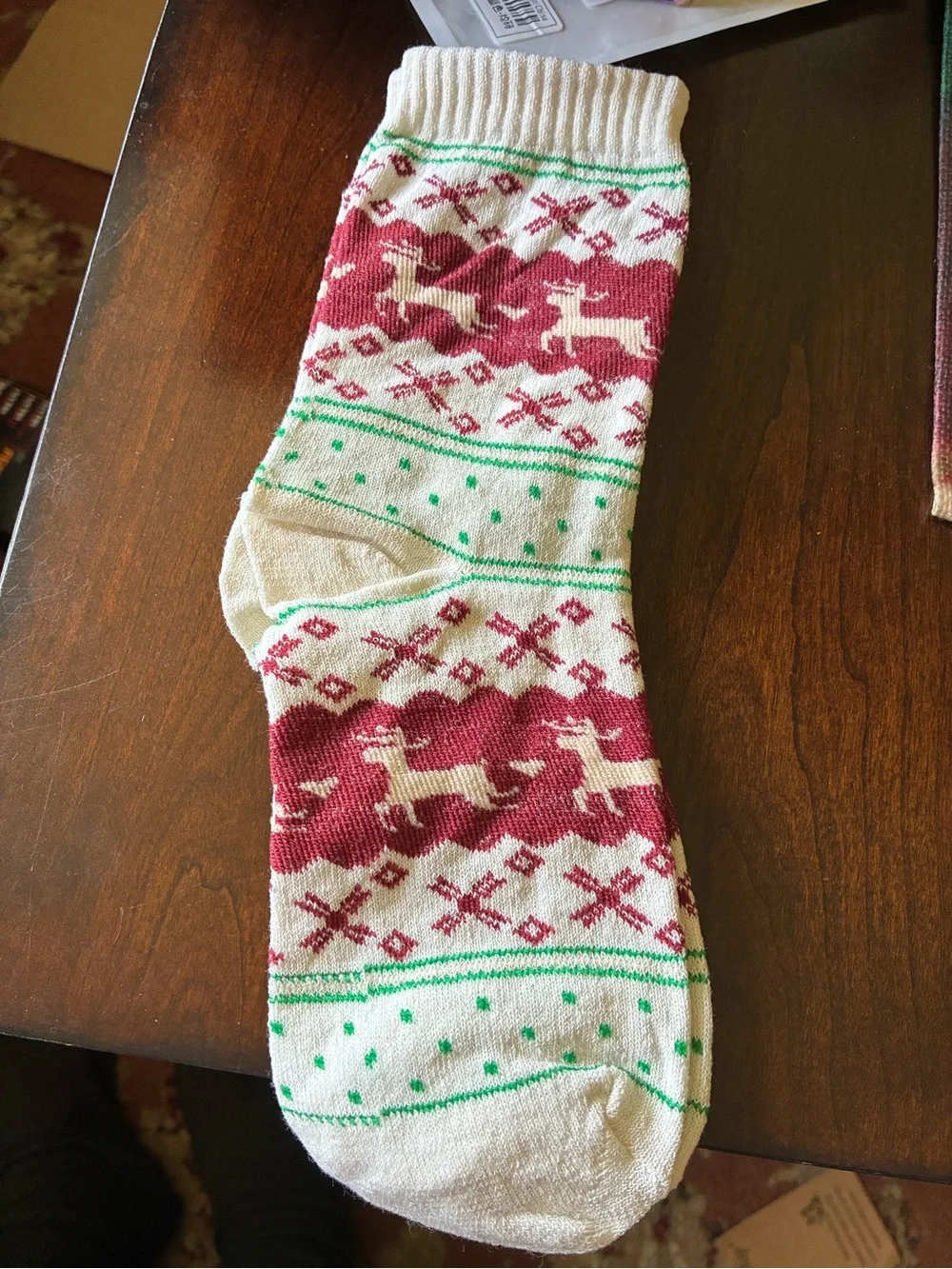 Women’s Festive Reindeer Crew Socks - assorted colors. Runs a little small.